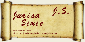 Juriša Simić vizit kartica